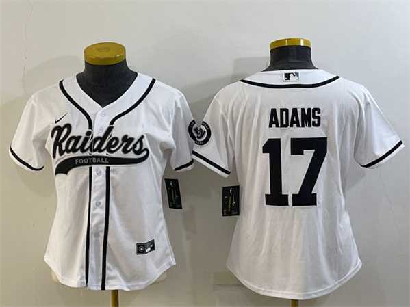 Womens Las Vegas Raiders #17 Davante Adams White With Patch Cool Base Stitched Baseball Jersey->women nfl jersey->Women Jersey